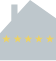 Icône représentant une petite maison luxueuse avec 5 étoiles, symbolisant le forfait haut de gamme de Capture Immo pour les propriétés de taille réduite.