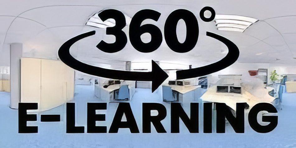 Expérience d'apprentissage immersif à 360 degrés pour une formation en ligne.