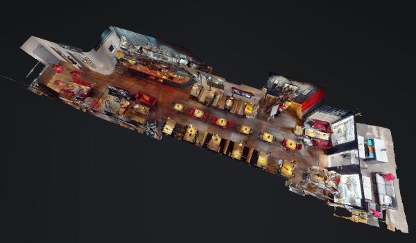 Vue 3D immersive du restaurant galerie à Vevey, architecture élégante
