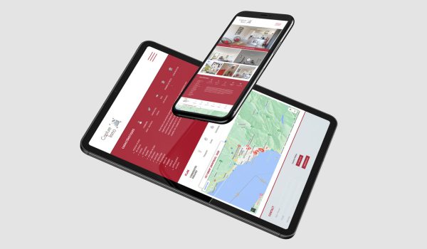 Tablette et smartphone affichant une page vitrine conçue par Capture Immo.
